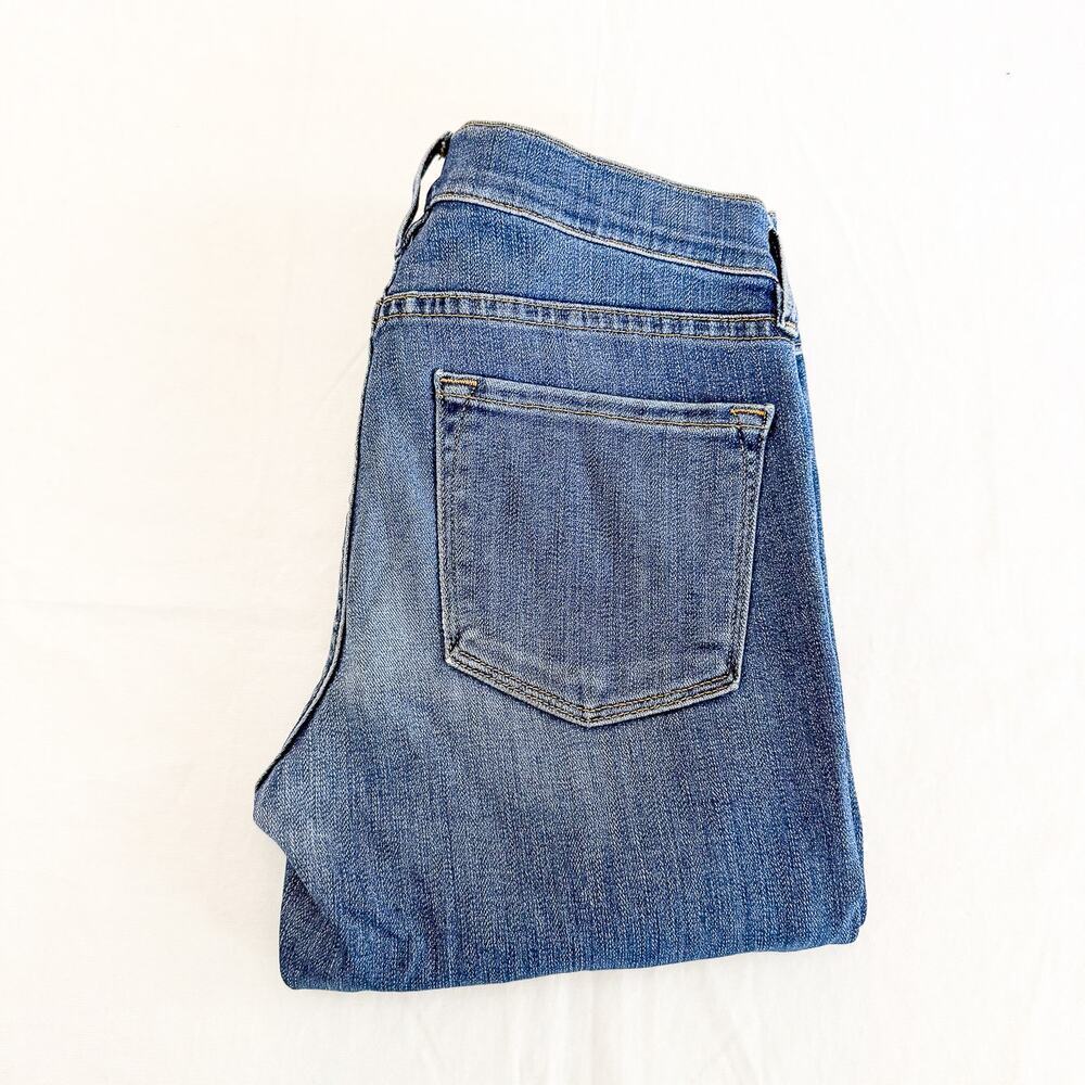 Frame Le Skinny De Jeanne Jewell Zip Fly Ripped Denim Jeans Size 26